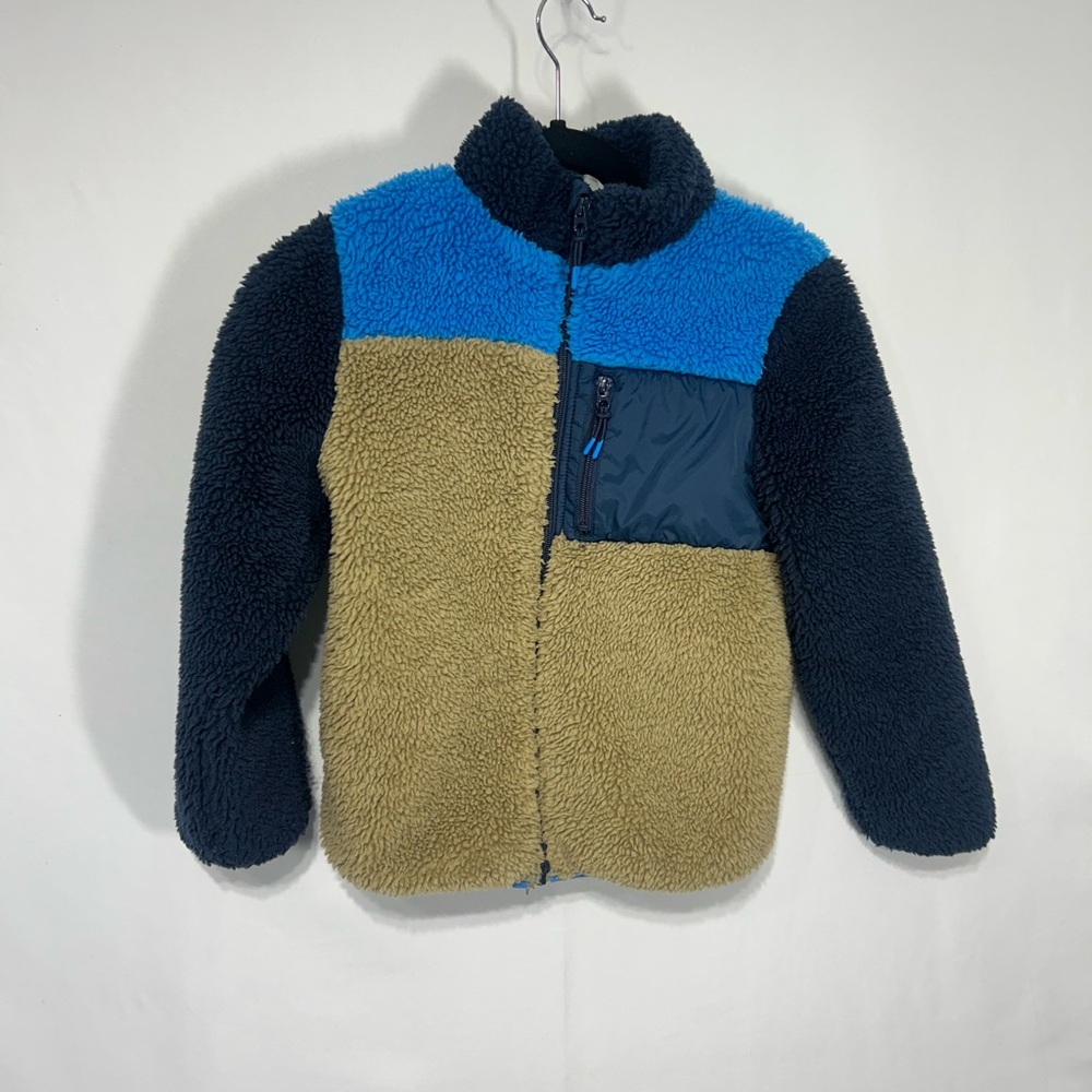 H&M Navy Textured Sherpa Jacket